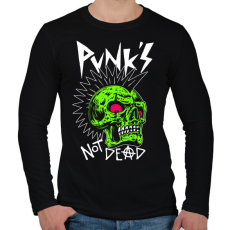 PRINTFASHION Punks not dead - Férfi hosszú ujjú póló - Fekete
