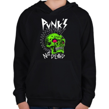 PRINTFASHION Punks not dead - Gyerek kapucnis pulóver - Fekete gyerek pulóver, kardigán