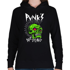 PRINTFASHION Punks not dead - Női kapucnis pulóver - Fekete