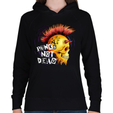 PRINTFASHION Punks not dead - Női kapucnis pulóver - Fekete női pulóver, kardigán