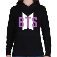 PRINTFASHION Purple BTS - Női kapucnis pulóver - Fekete női pulóver, kardigán