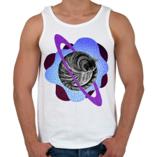 PRINTFASHION Purple cat planet - Férfi atléta - Fehér atléta, trikó