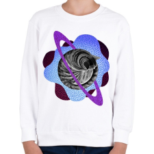 PRINTFASHION Purple cat planet - Gyerek pulóver - Fehér gyerek pulóver, kardigán