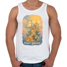 PRINTFASHION Purr-gatory - Férfi atléta - Fehér