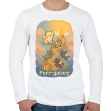PRINTFASHION Purr-gatory - Férfi hosszú ujjú póló - Fehér férfi póló