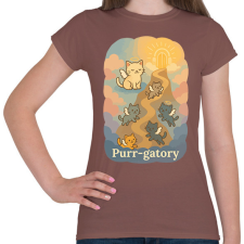 PRINTFASHION Purr-gatory - Női póló - Mogyoróbarna női póló