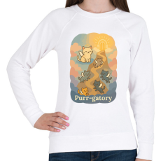 PRINTFASHION Purr-gatory - Női pulóver - Fehér