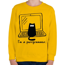 PRINTFASHION Purrgrammer  - Gyerek pulóver - Sárga gyerek pulóver, kardigán