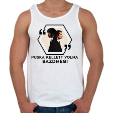 PRINTFASHION Puska kellett volna! - Férfi atléta - Fehér atléta, trikó