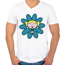 PRINTFASHION Puszedli - Férfi V-nyakú póló - Fehér férfi póló