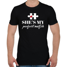 PRINTFASHION Puzzle - She - Férfi póló - Fekete férfi póló