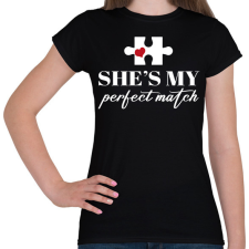 PRINTFASHION Puzzle - She - Női póló - Fekete női póló