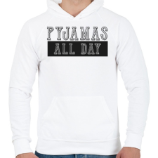 PRINTFASHION Pyjamas all day - Férfi kapucnis pulóver - Fehér férfi pulóver, kardigán