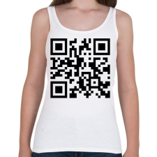 PRINTFASHION QR-kód - Női atléta - Fehér női trikó