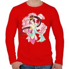 PRINTFASHION quan yin manga - Férfi hosszú ujjú póló - Piros