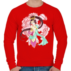 PRINTFASHION quan yin manga - Férfi pulóver - Piros