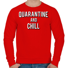 PRINTFASHION Quarantine and Chill - Férfi pulóver - Piros