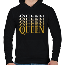 PRINTFASHION Queen golden - Férfi kapucnis pulóver - Fekete férfi pulóver, kardigán