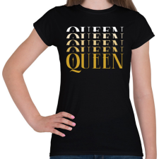 PRINTFASHION Queen golden - Női póló - Fekete női póló