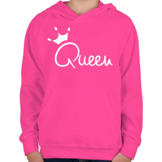 PRINTFASHION Queen - Gyerek kapucnis pulóver - Fukszia