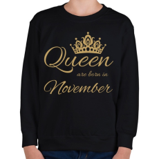 PRINTFASHION Queen  - Gyerek pulóver - Fekete