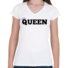 PRINTFASHION Queen  - Női V-nyakú póló - Fehér női póló