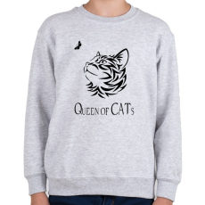 PRINTFASHION queen of cats - Gyerek pulóver - Sport szürke