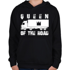 PRINTFASHION Queen of the road - Gyerek kapucnis pulóver - Fekete