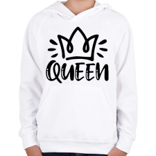 PRINTFASHION Queen páros 1 - Gyerek kapucnis pulóver - Fehér gyerek pulóver, kardigán