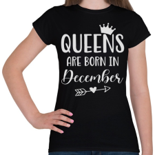 PRINTFASHION QUEENS are born in December - Női póló - Fekete női póló