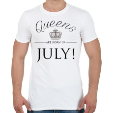 PRINTFASHION Queens are born in. - Férfi póló - Fehér