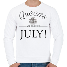 PRINTFASHION Queens are born in. - Férfi pulóver - Fehér