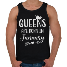 PRINTFASHION QUEENS are born in January - Férfi atléta - Fekete atléta, trikó