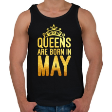 PRINTFASHION Queens are born in May - Férfi atléta - Fekete