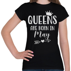 PRINTFASHION QUEENS are born in May - Női póló - Fekete