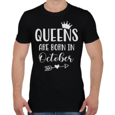 PRINTFASHION QUEENS are born in October - Férfi póló - Fekete