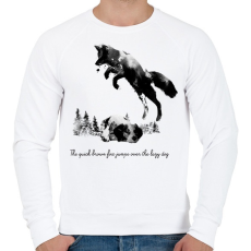 PRINTFASHION Quick brown fox - Férfi pulóver - Fehér