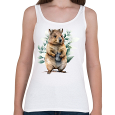 PRINTFASHION Quokka növényekkel - Női atléta - Fehér