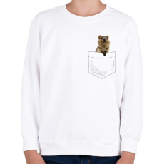 PRINTFASHION Quokka zsebben - Gyerek pulóver - Fehér