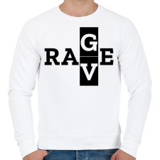 PRINTFASHION R A V/G E - Férfi pulóver - Fehér férfi pulóver, kardigán