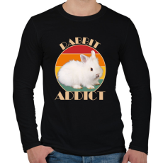 PRINTFASHION Rabbit addict - Férfi hosszú ujjú póló - Fekete