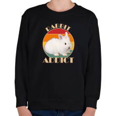 PRINTFASHION Rabbit addict - Gyerek pulóver - Fekete