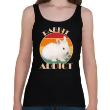 PRINTFASHION Rabbit addict - Női atléta - Fekete női trikó