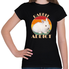 PRINTFASHION Rabbit addict - Női póló - Fekete