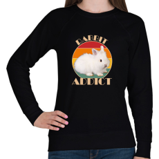 PRINTFASHION Rabbit addict - Női pulóver - Fekete