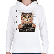 PRINTFASHION Rabosított macska - Női kapucnis pulóver - Fehér