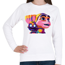 PRINTFASHION Rachet and Clank - Női pulóver - Fehér női pulóver, kardigán