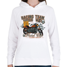 PRINTFASHION racing team - Női kapucnis pulóver - Fehér