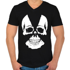 PRINTFASHION Radioaktiv koponya - Férfi V-nyakú póló - Fekete férfi póló