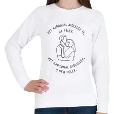 PRINTFASHION Radnóti Miklós - Két karodban - Női pulóver - Fehér női pulóver, kardigán